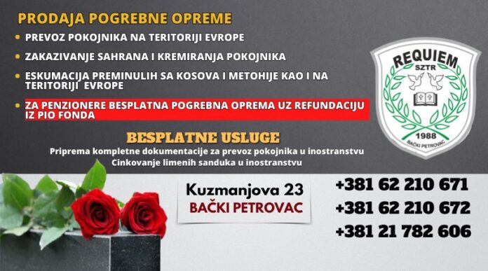 rekvijum backi petrovac pogrebna oprema requiem sahrane