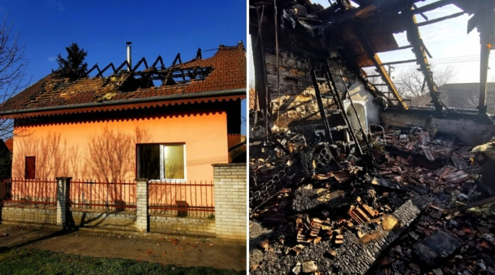 Porodica Smišek iz Kulpina, izgorela kuća
