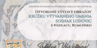 Vernisaž vystavy obrazov Kružku vytvarneho umenia Sosnak Ludovic