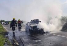 Izgoreo automobil između Kisača i Stepanovićeva