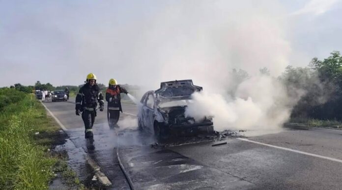 Izgoreo automobil između Kisača i Stepanovićeva